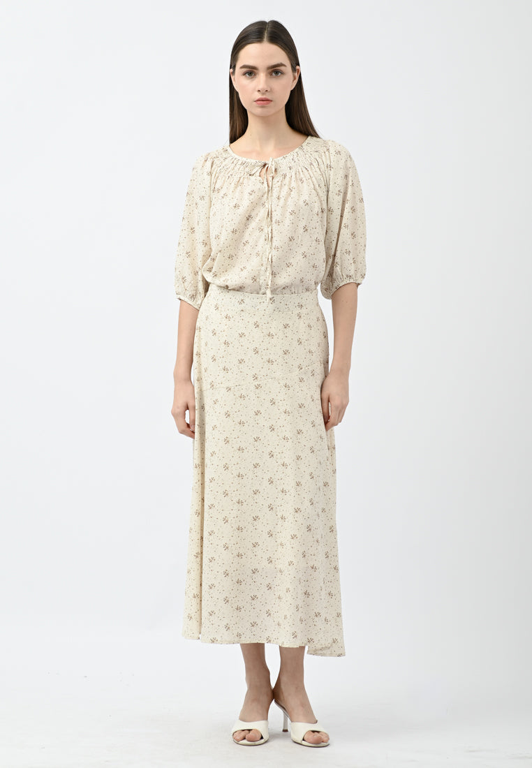 Plain B. Floral Midi Skirt