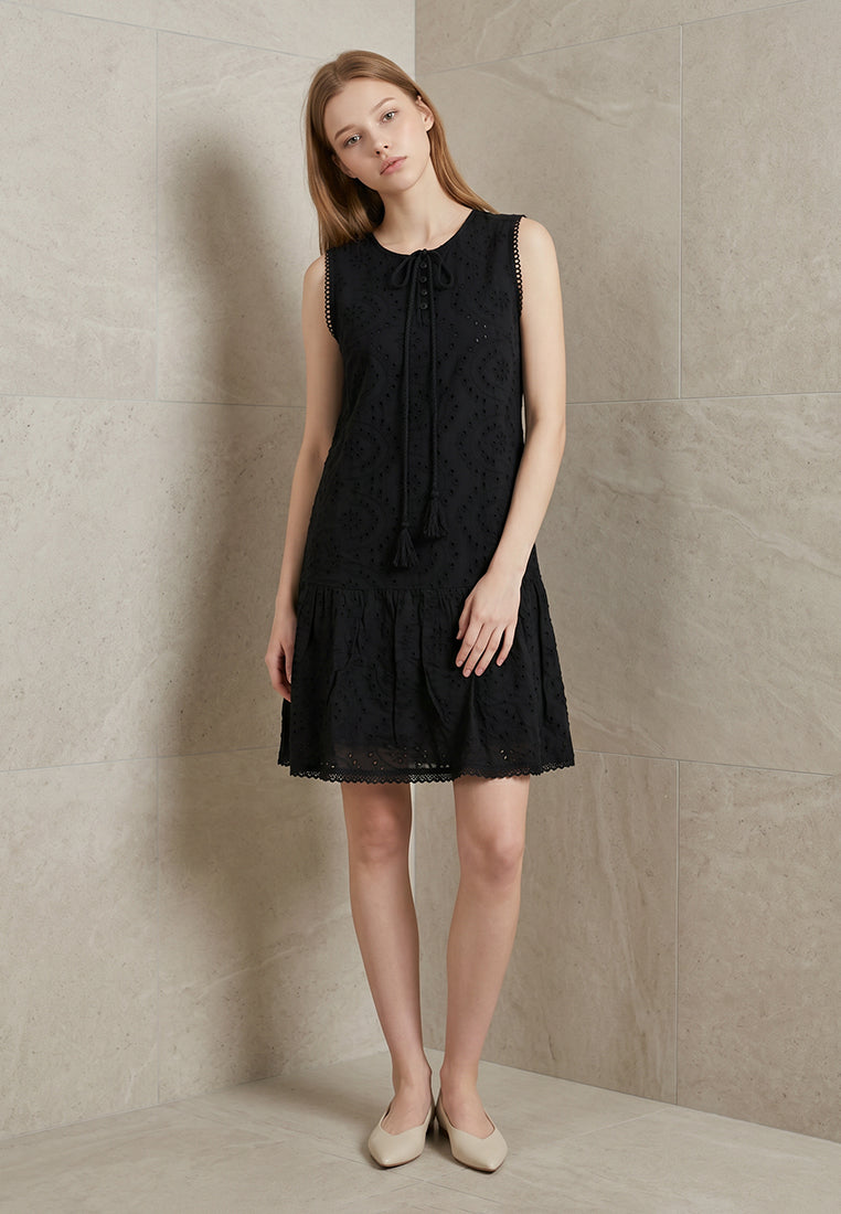 Plain B. Embroidered Eyelet Sleeveless Dress