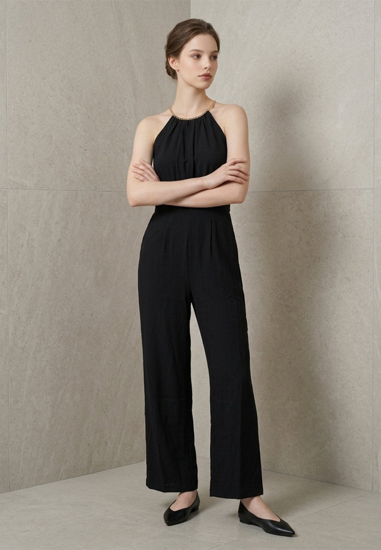 BebeBeige Chain Wide-Leg Jumpsuits