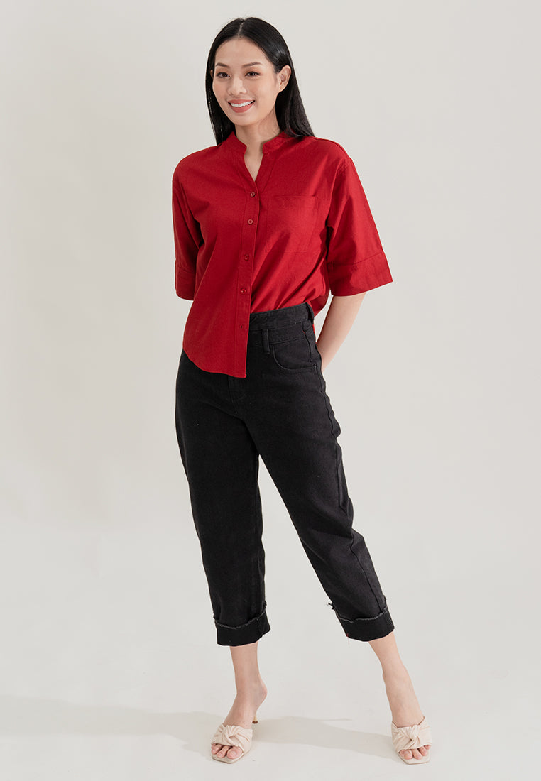 Plain B. Linen Blouse Top