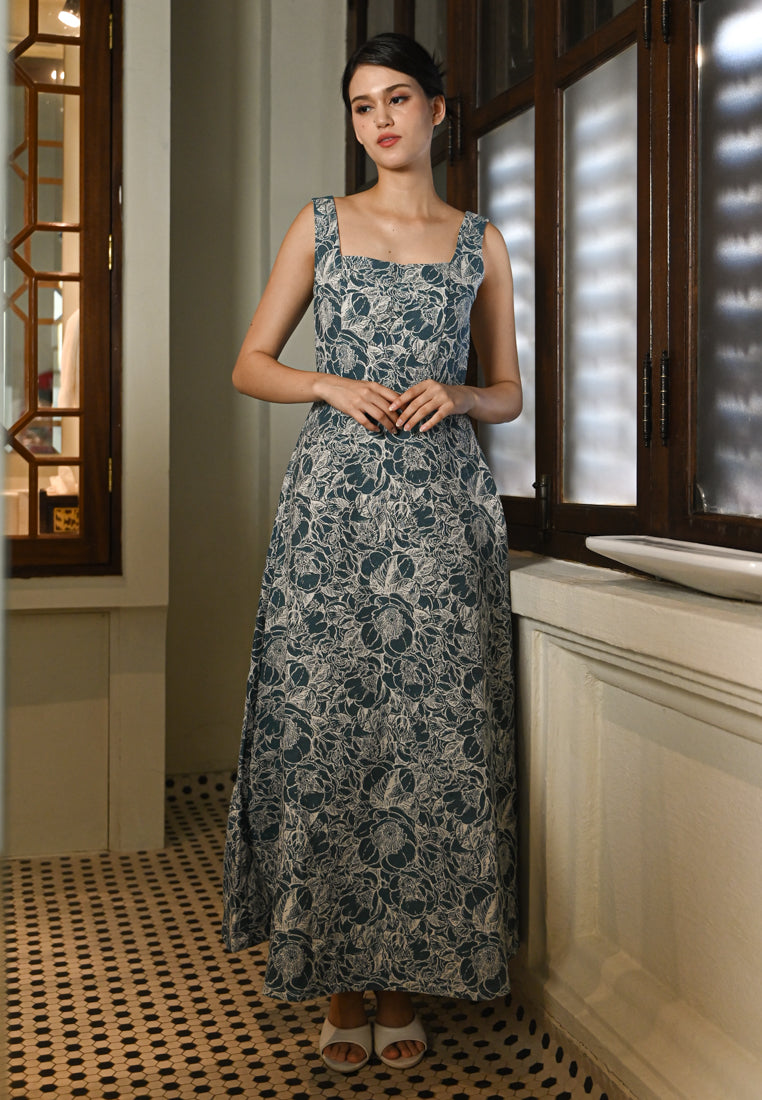 BebeBeige Floral Stitches Dinner Dress