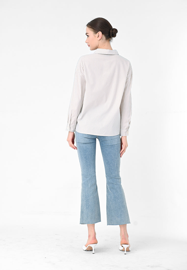 Plain B. Stripe Line Blouse