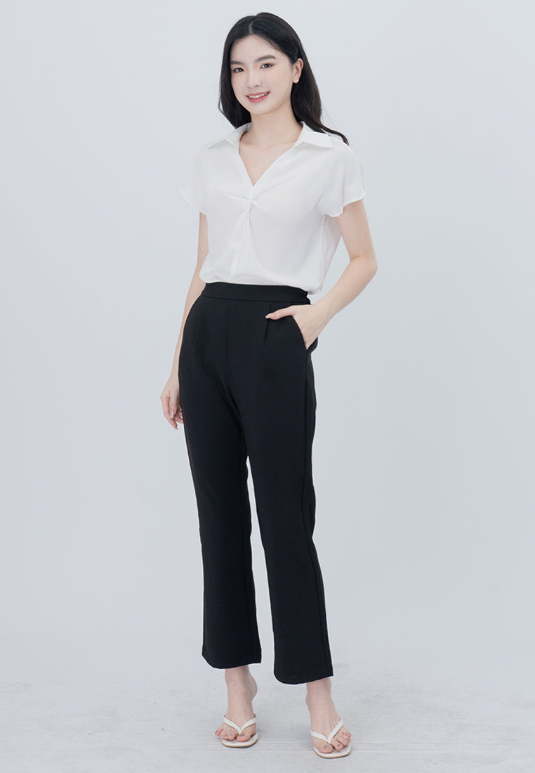 BebeBeige Collared Cooling Blouse Top