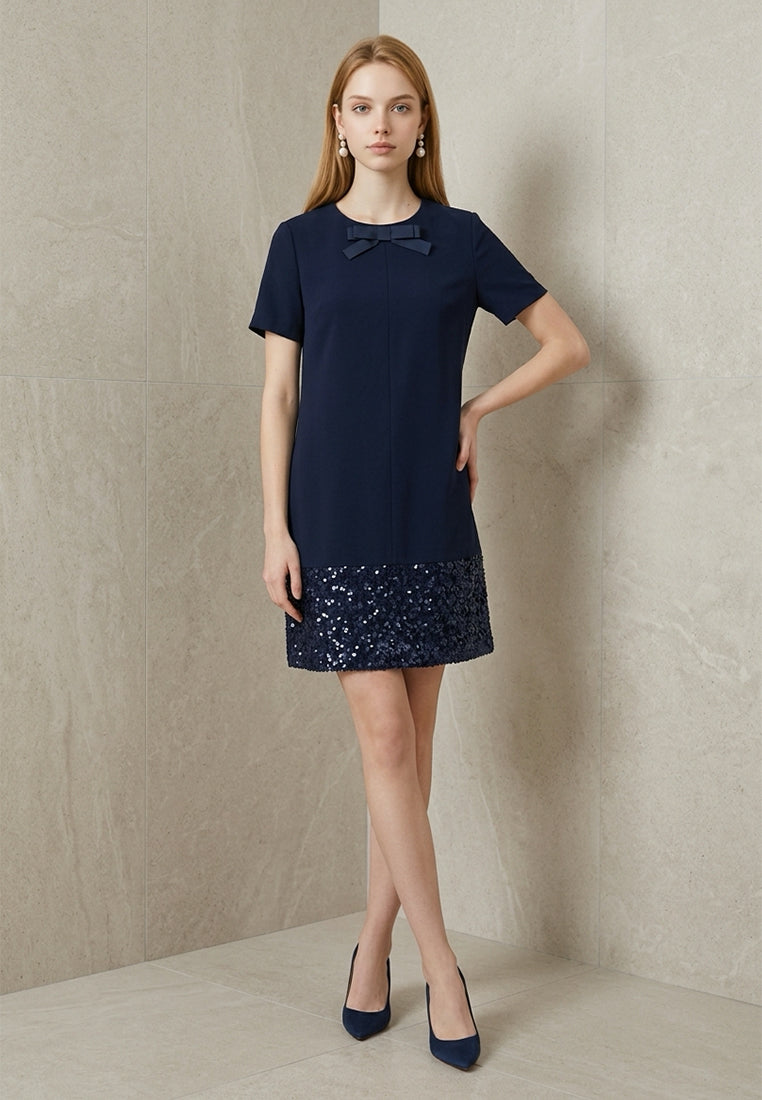 BebeButterfly Sequin Hem Dress