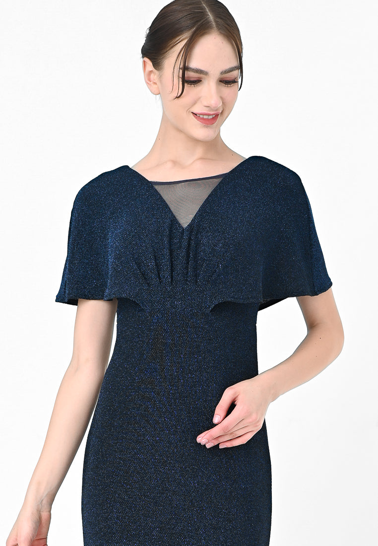 BebeButterfly Glitter Maxi Dinner Dress