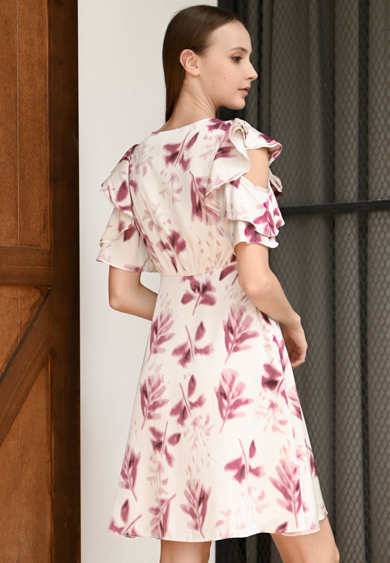 BebeButterfly Cold-shoulder Mini Dress