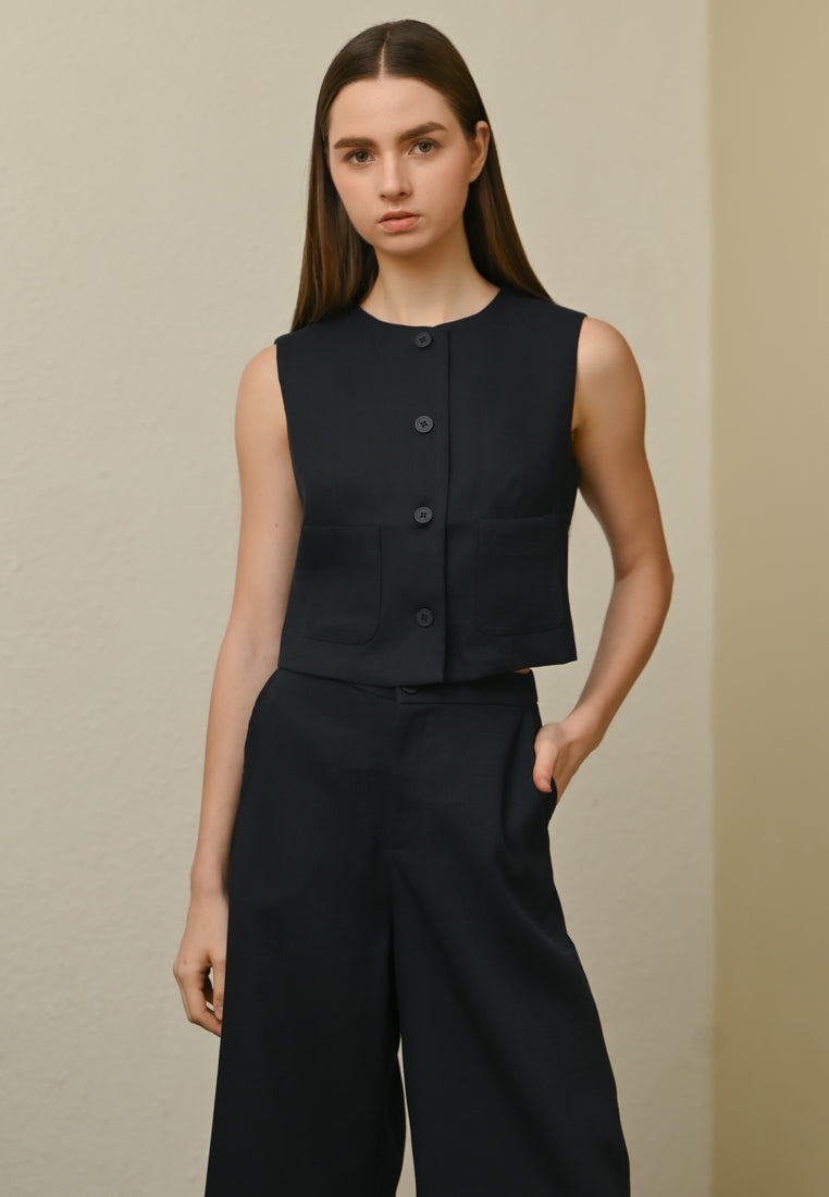 BebeBeige Round-Neck Vest