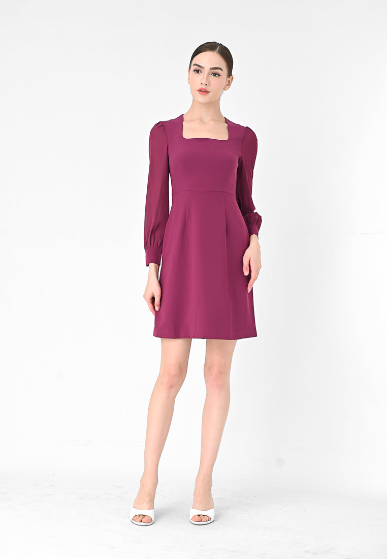 BebeBeige Long Sleeve Mini Dress