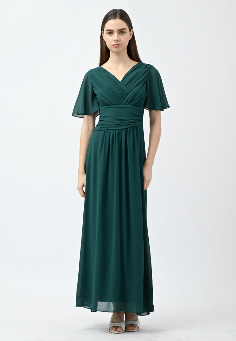 BebeButterfly V-Neck Maxi Dress