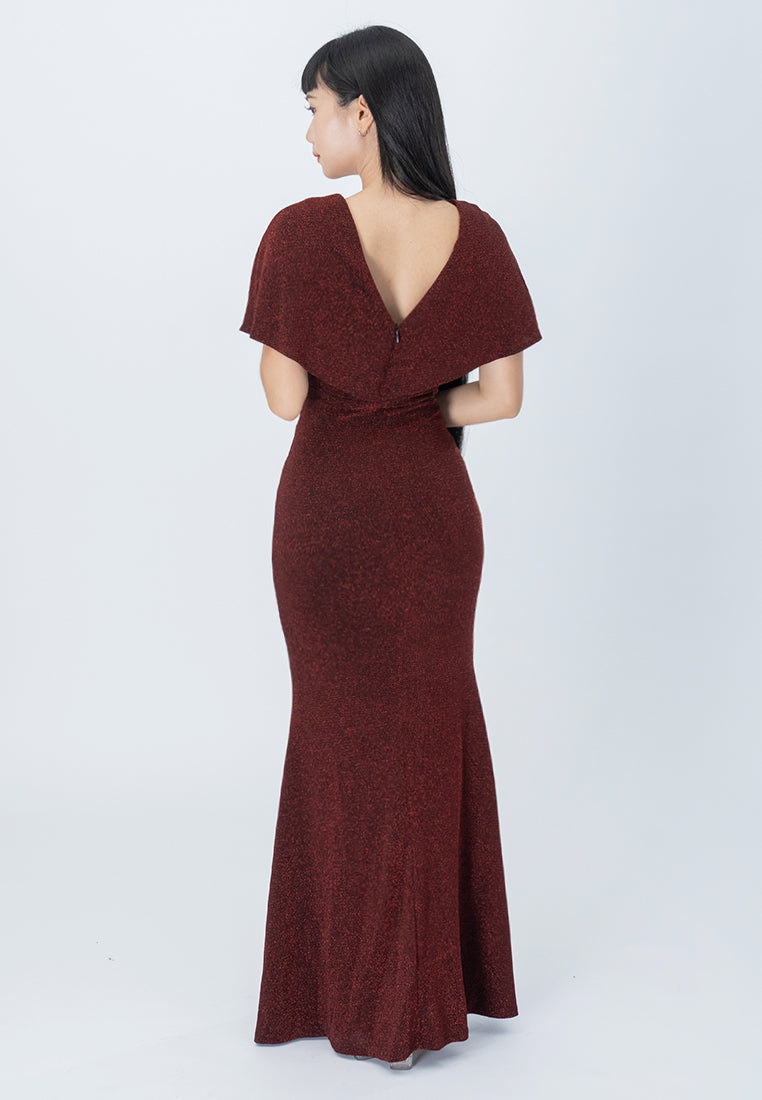BebeButterfly Glitter Maxi Dinner Dress