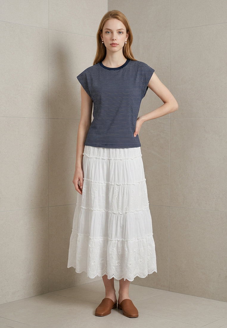 Plain B. Striped Sleeveless Cotton Top