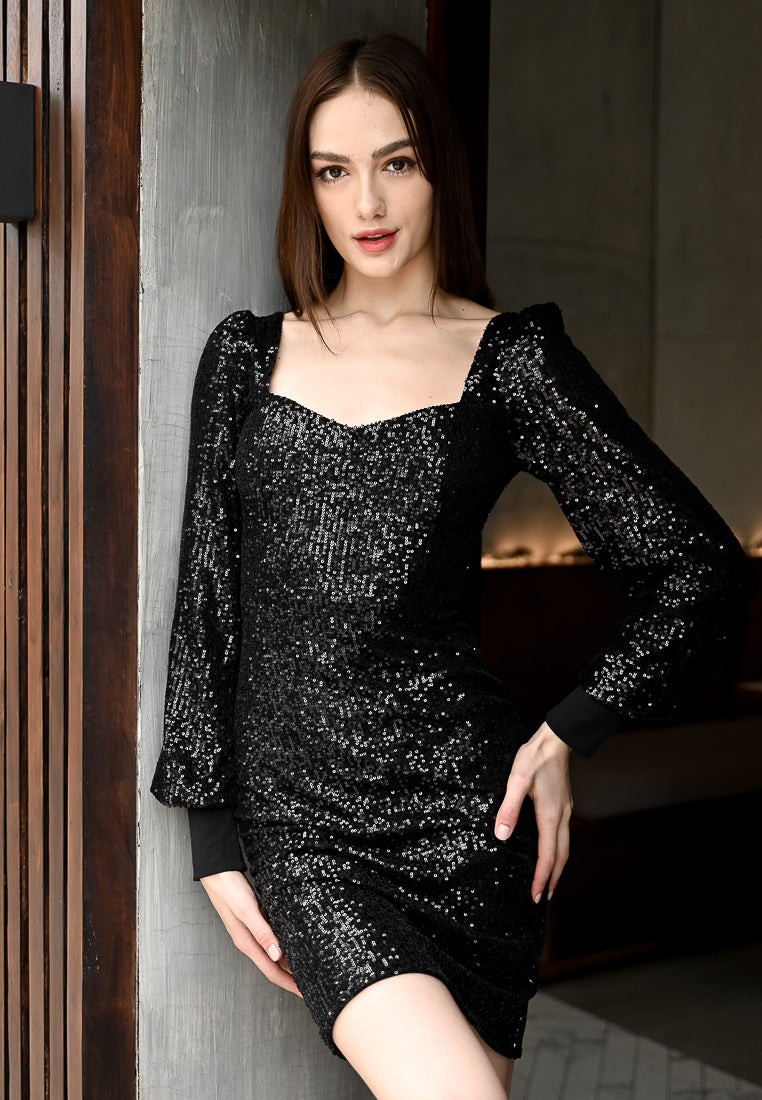 BebeBeige Sequins Mini Gown