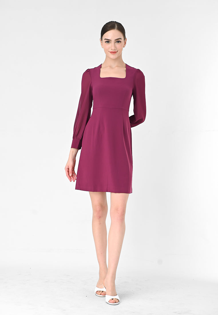 BebeBeige Long Sleeve Mini Dress