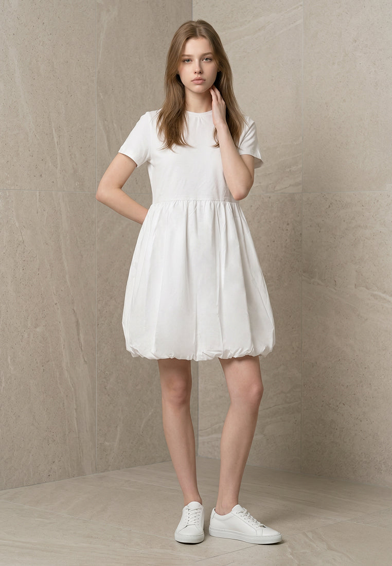 Plain B. Short Sleeve Bubble Hem Dress