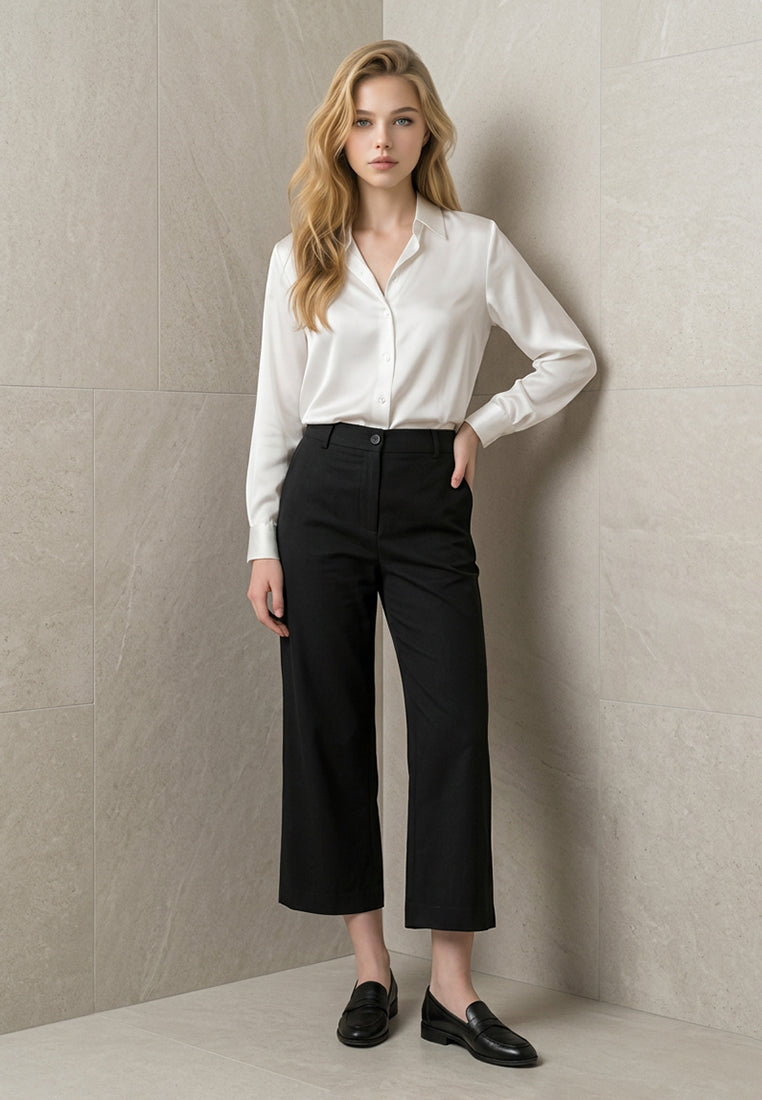 Plain B. Hight Waist Boot Cropped Trousers