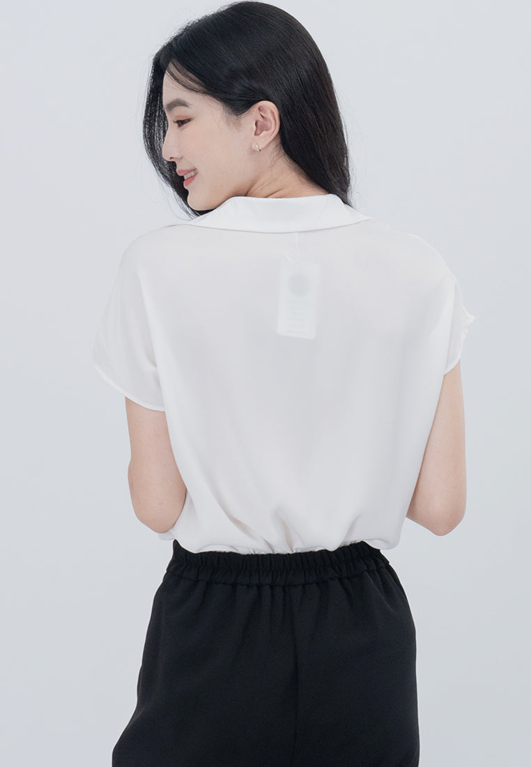 BebeBeige Collared Cooling Blouse Top