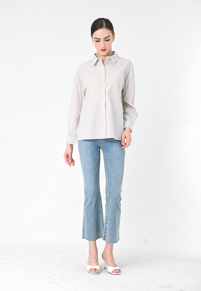 Plain B. Stripe Line Blouse