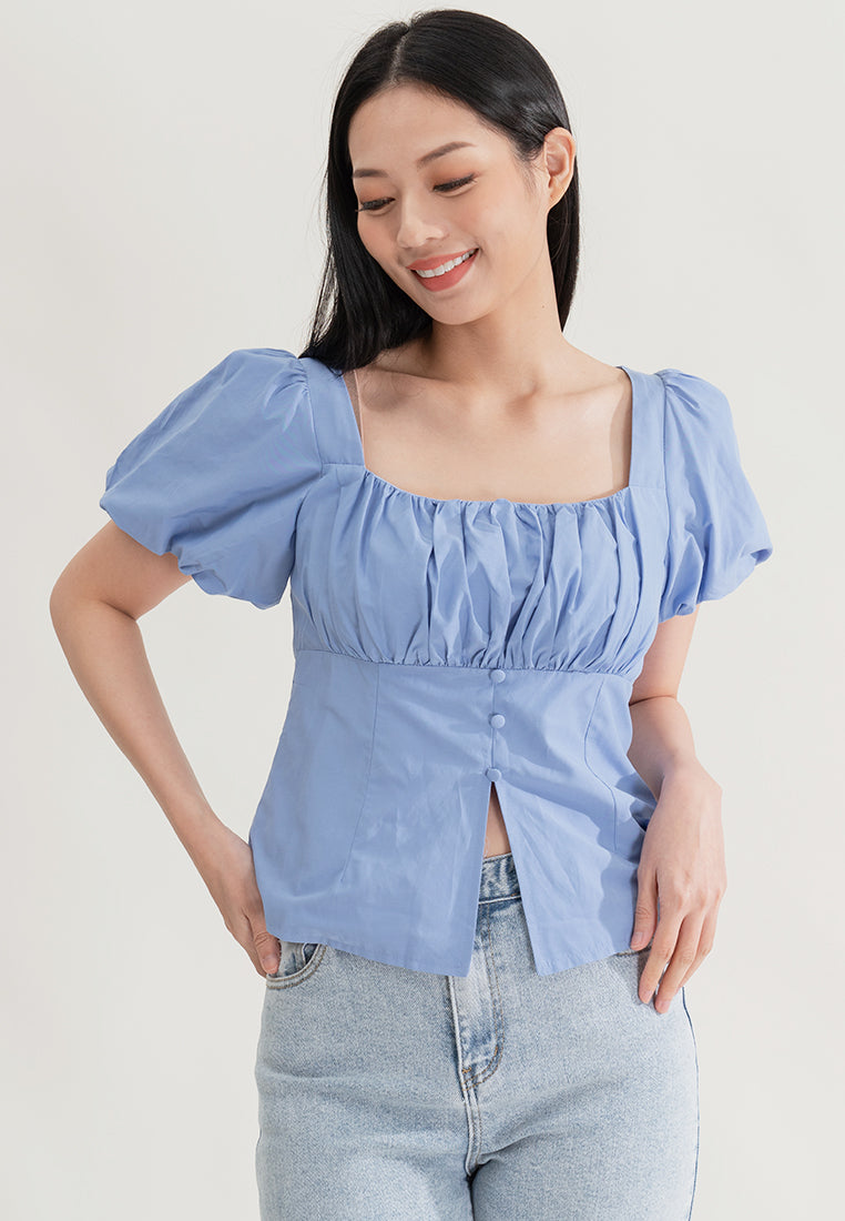 Plain B. Square Neck Shirt Top