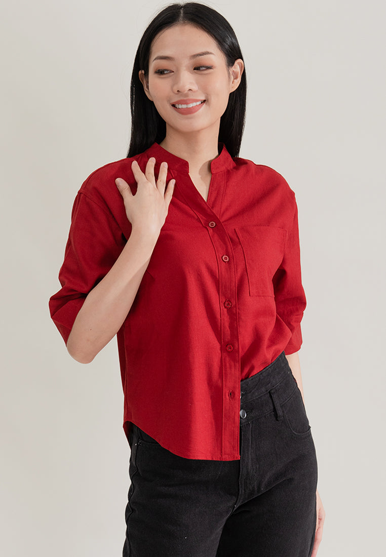 Plain B. Linen Blouse Top