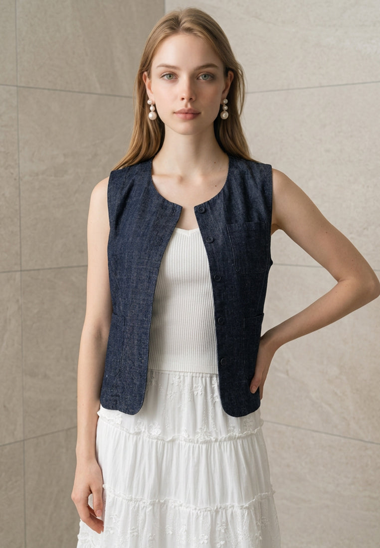 Plain B. Sleeveless Denim Vest