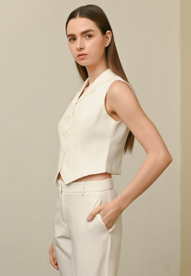 BebeBeige Sleeveless V-Neck Vest