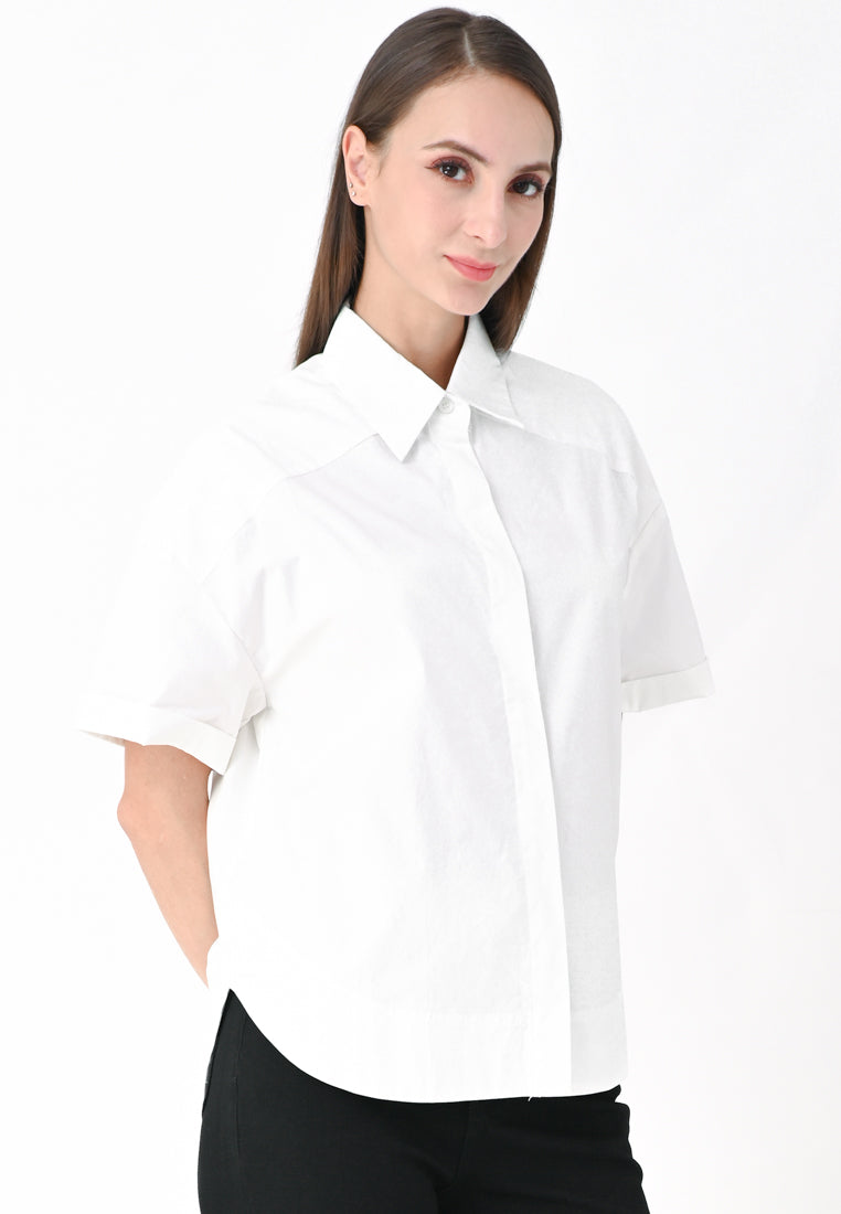 Plain B. Oversized Collar Shirt