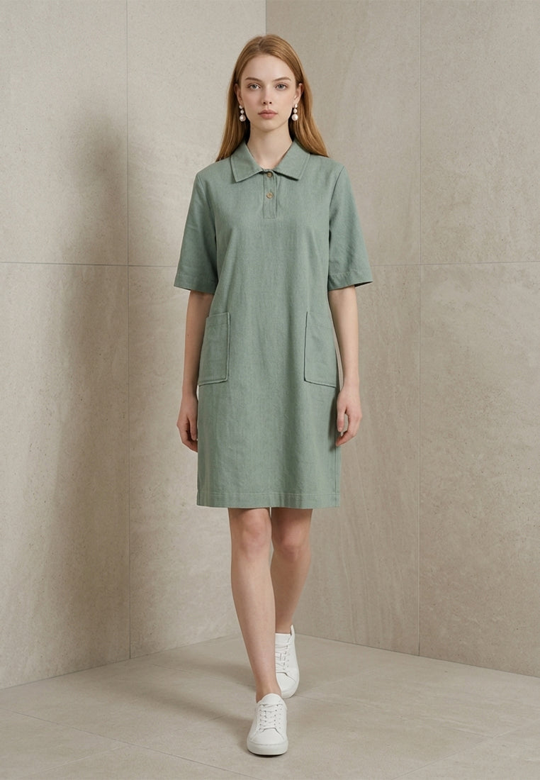 Plain B. Short Sleeve Polo Shirt Dress