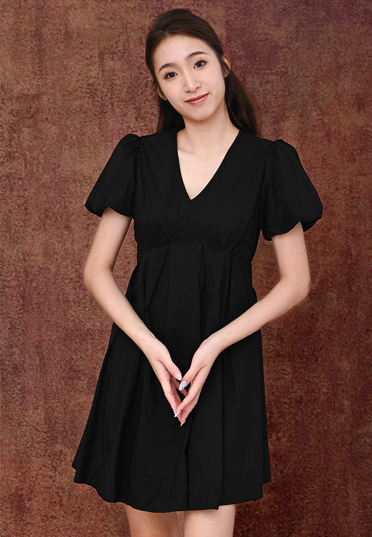 Plain B. V-neck Mini Dress