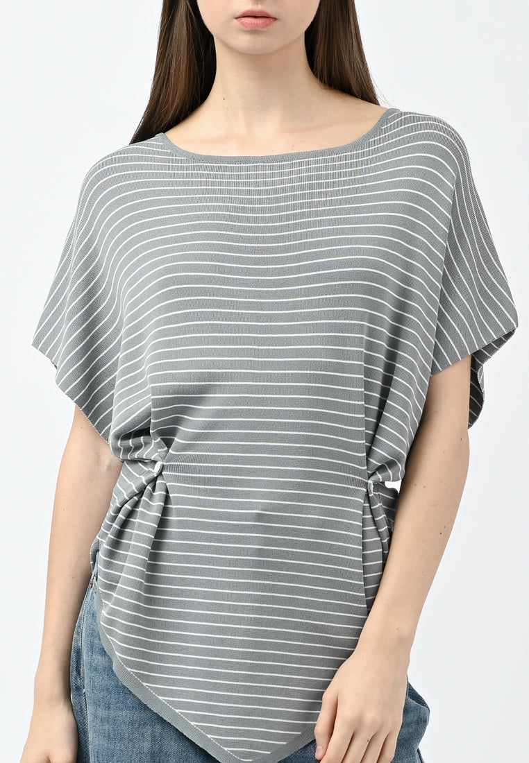 Plain B. Stripe Oversized Knit Top