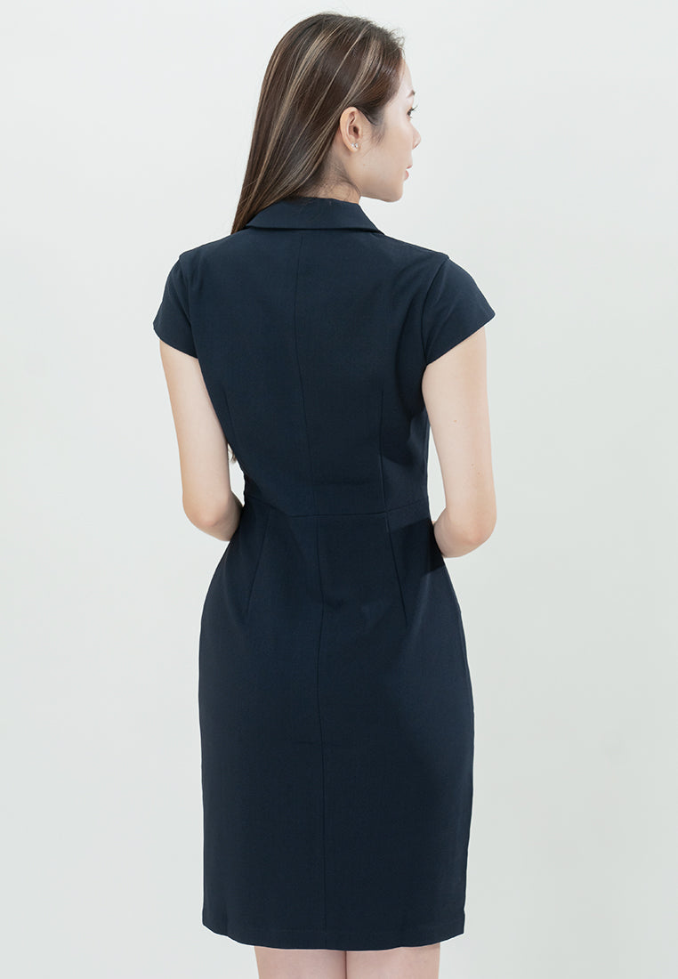 BebeBeige Polyester Slim Fit V-Neckline Mini Dress