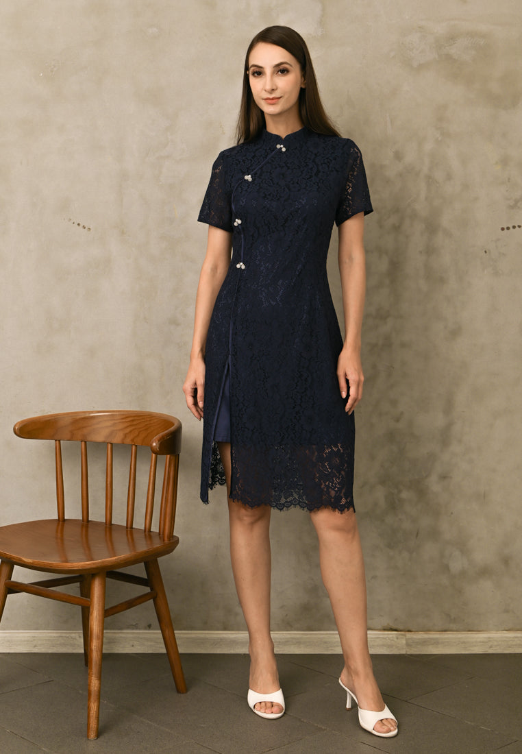 BebeButterfly Lace Midi Dress
